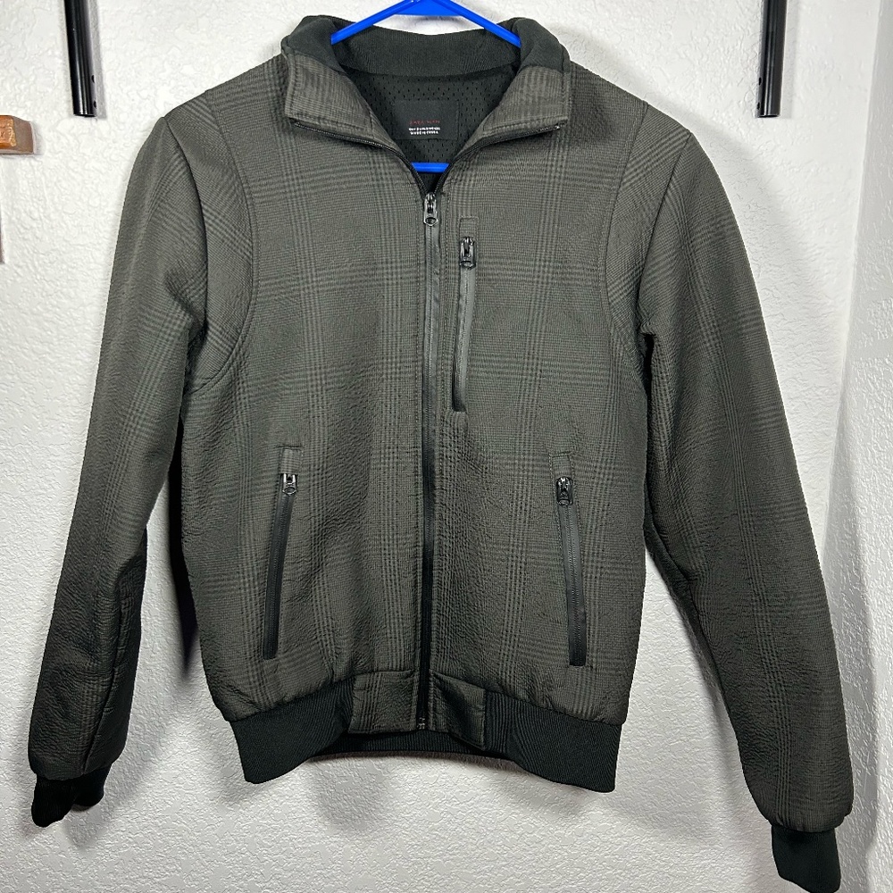 Zara Man mens gray bomber jacket